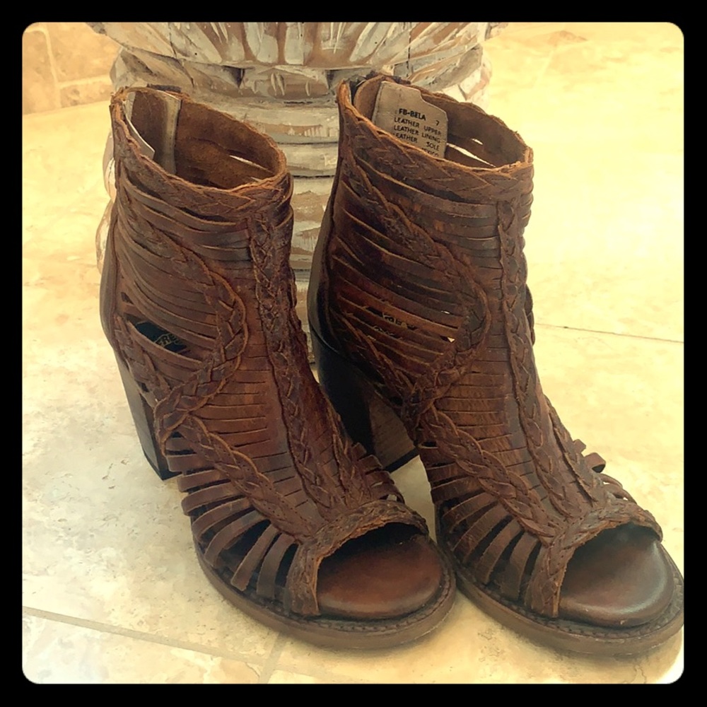 Freebird Leather open toe booties sandals